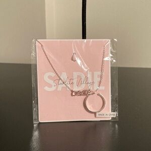 Silver 'Create' Pendant Necklace and ring